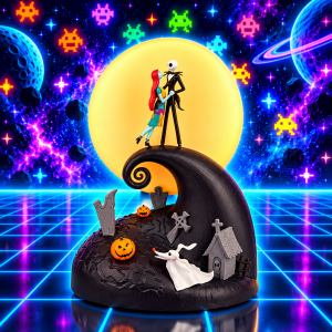 Figurina de Jack y Sally bajo la luna